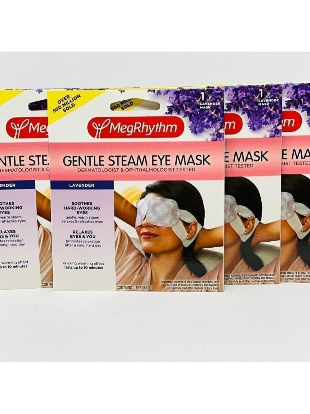 6 pk- MegRhythm Gentle Steam Eye Mask-lavender - Picture 2 of 2